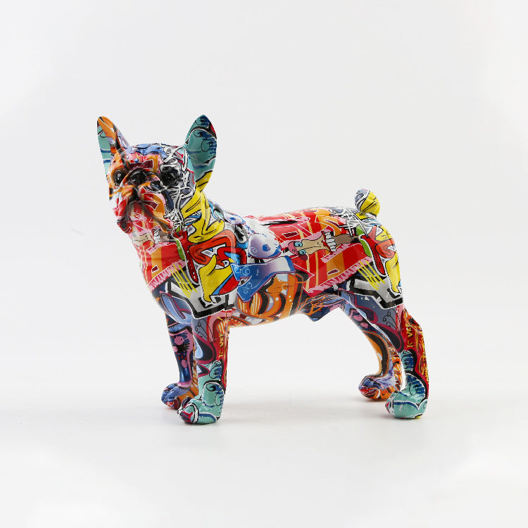 Colourful Resin French Bulldogs