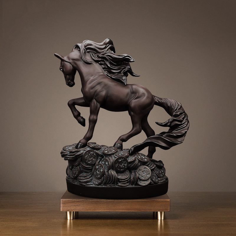 Chinese Zodiac Red/Brown Resin Horse