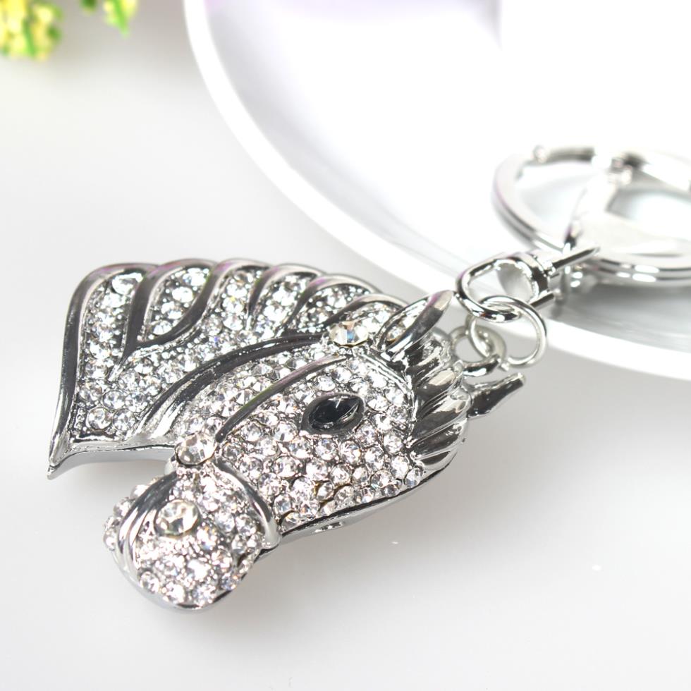 Silver & Crystal Horse Head Handbag Pendant