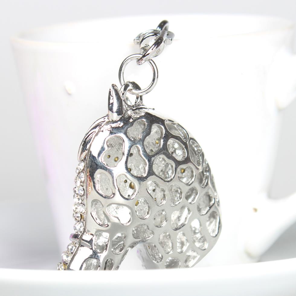 Silver & Crystal Horse Head Handbag Pendant