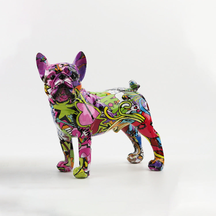 Colourful Resin French Bulldogs