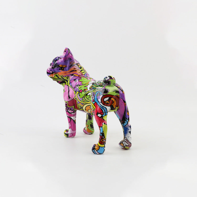 Colourful Resin French Bulldogs