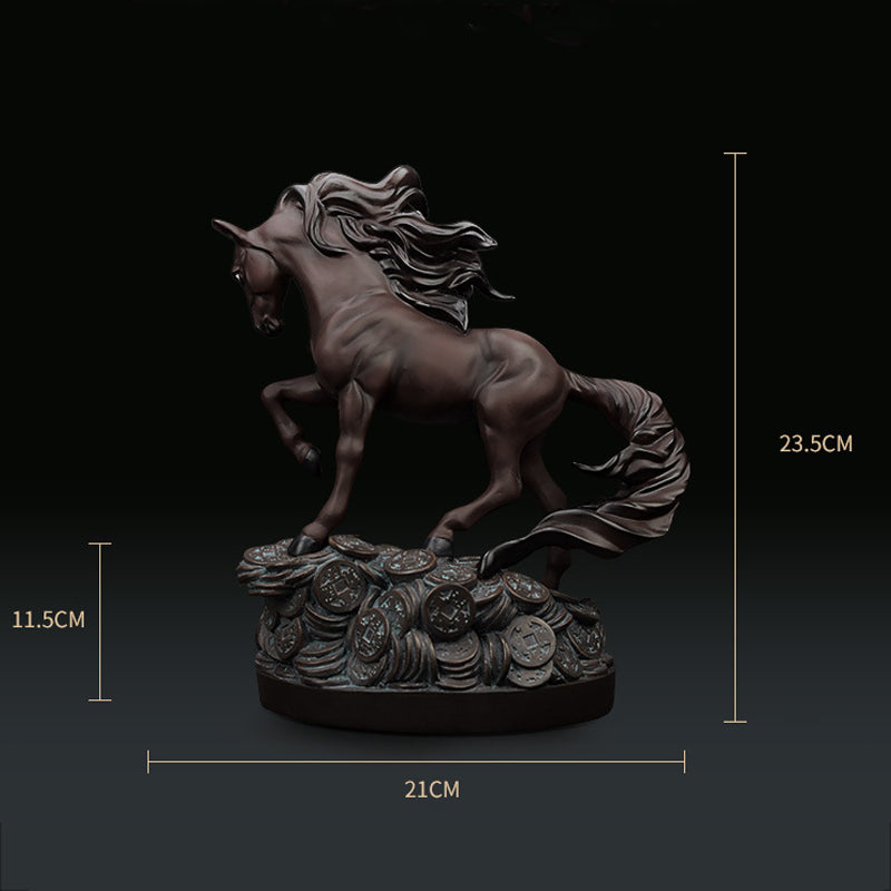 Chinese Zodiac Red/Brown Resin Horse