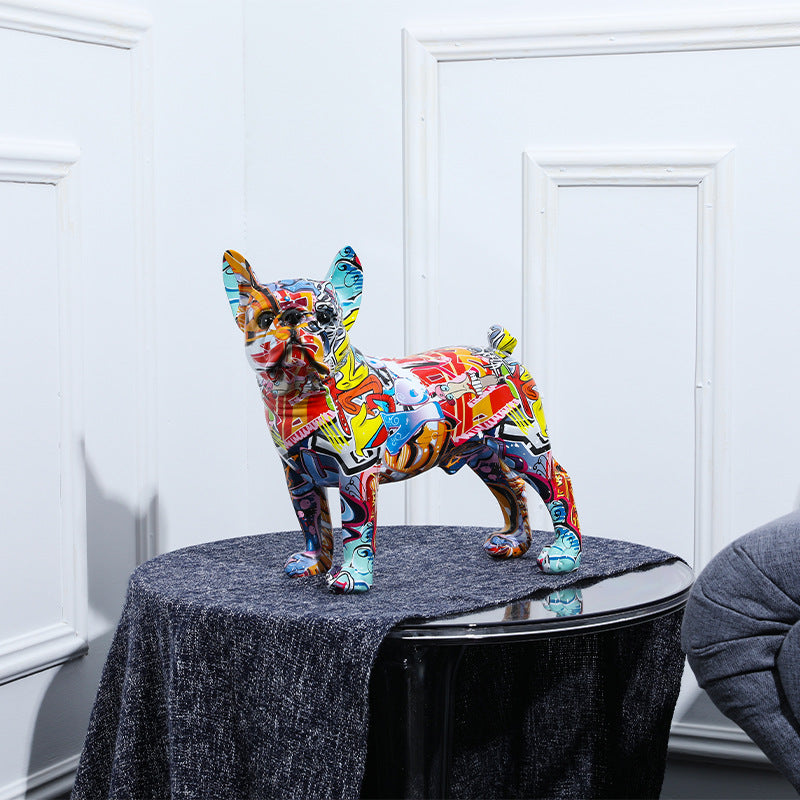 Colourful Resin French Bulldogs