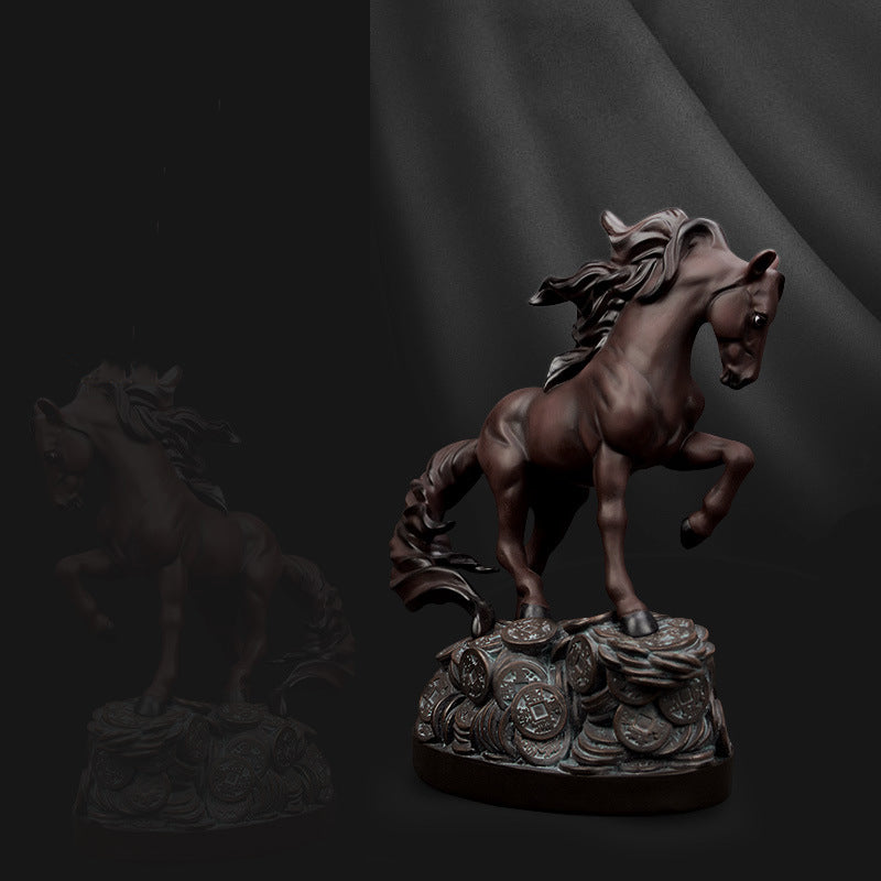 Chinese Zodiac Red/Brown Resin Horse