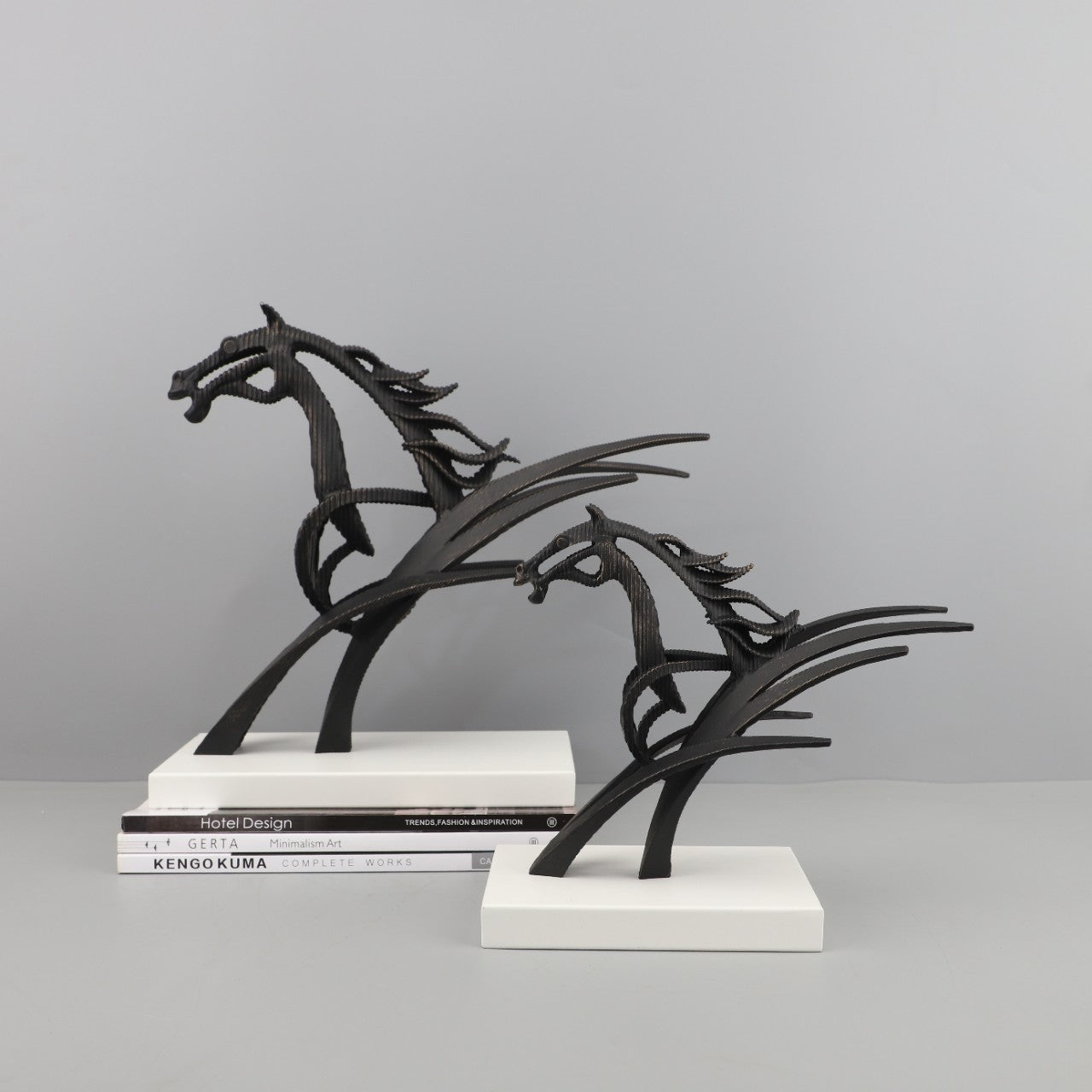 Geometric Metal Horse Sculpture Ornaments