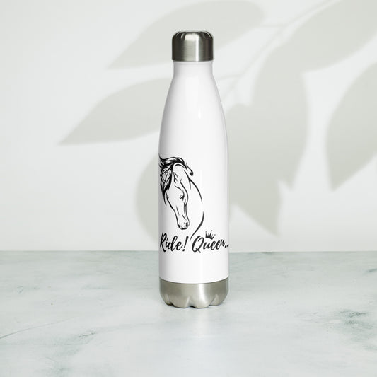 Ride Queen - White Stainless steel water bottle